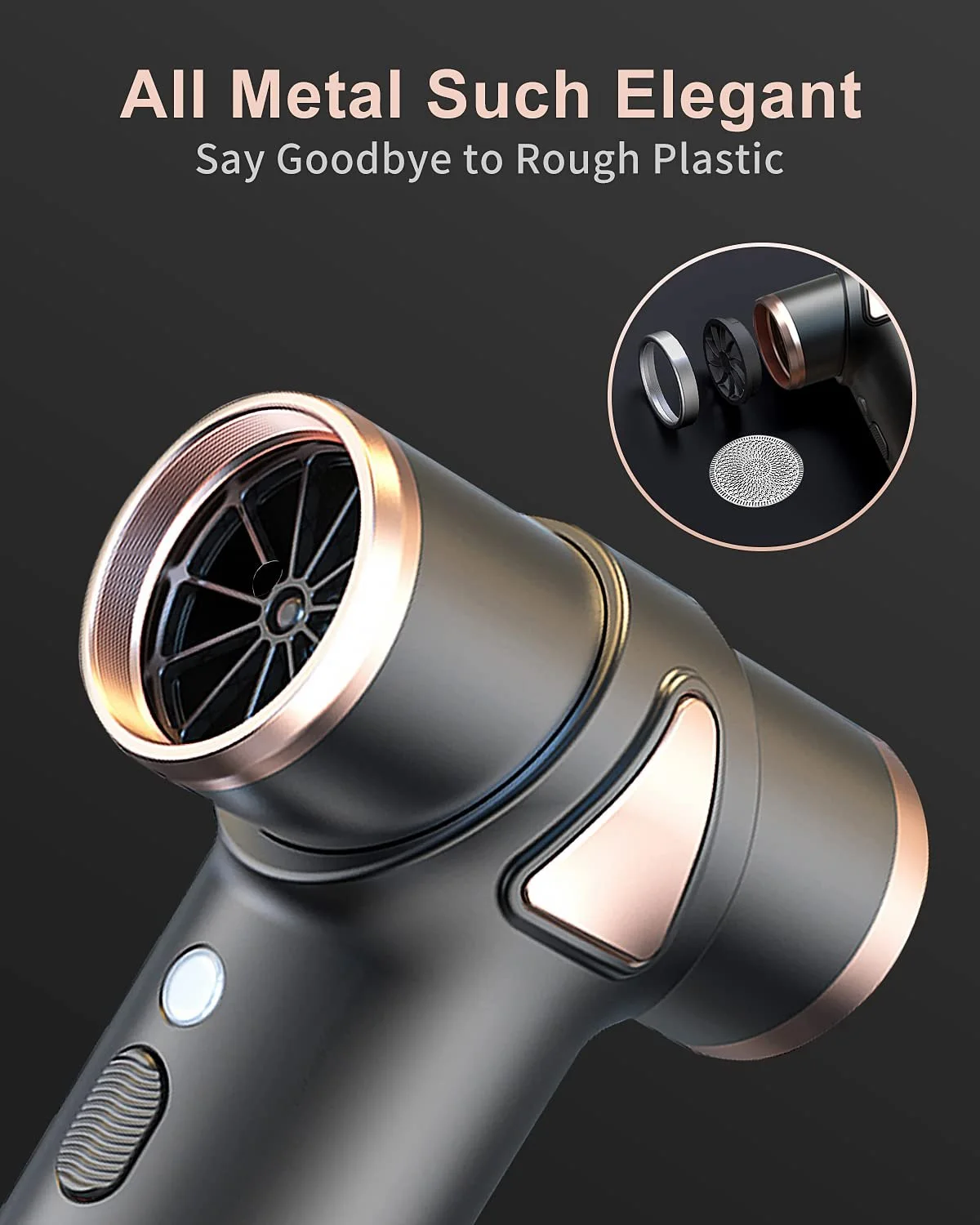 Электрический очиститель сжатым воздухом Leapwell 3 скорости 150 000 RPM цельнометаллический, фото №6