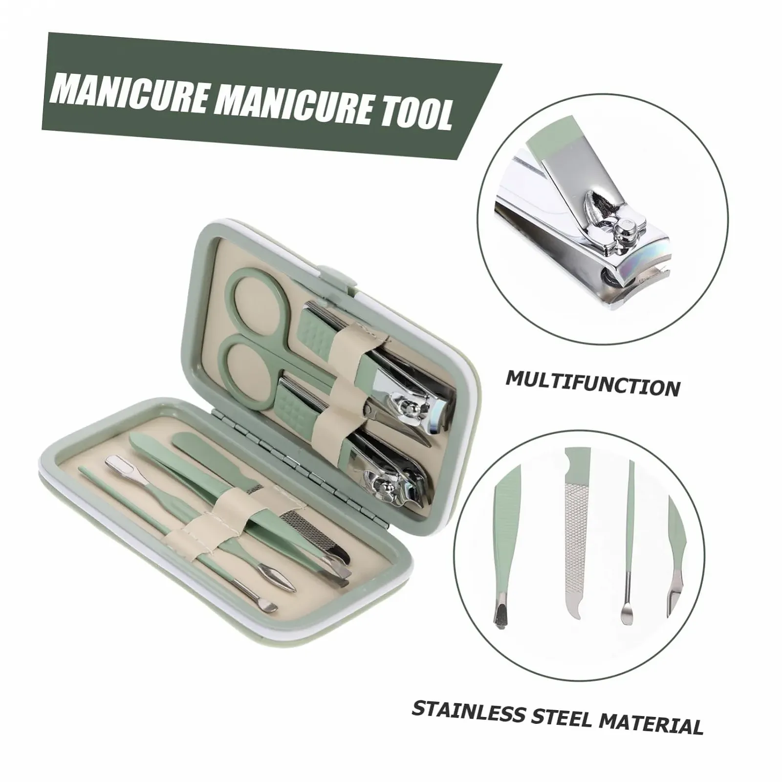 Набор для маникюра и педикюра Beaupretty Многофункциональный Портативный с чехлом для хранения, фото №4