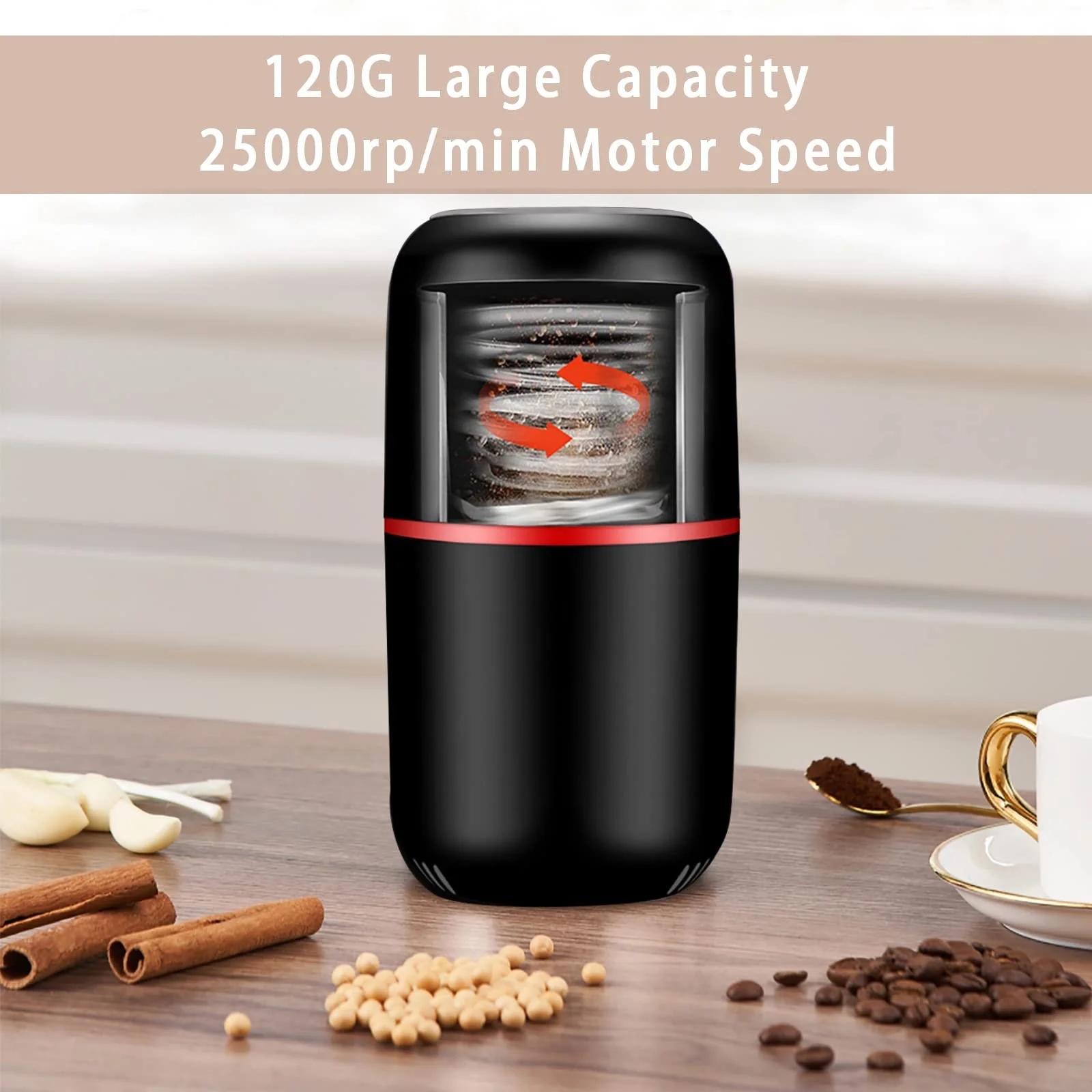 Кофемолка URCheers 360 Degree 150 Вт 25000 об/мин 120 г ABS, фото №7 Кофемолка URCheers 360 Degree 150 Вт 25000 об/мин 120 г ABS, фото №7