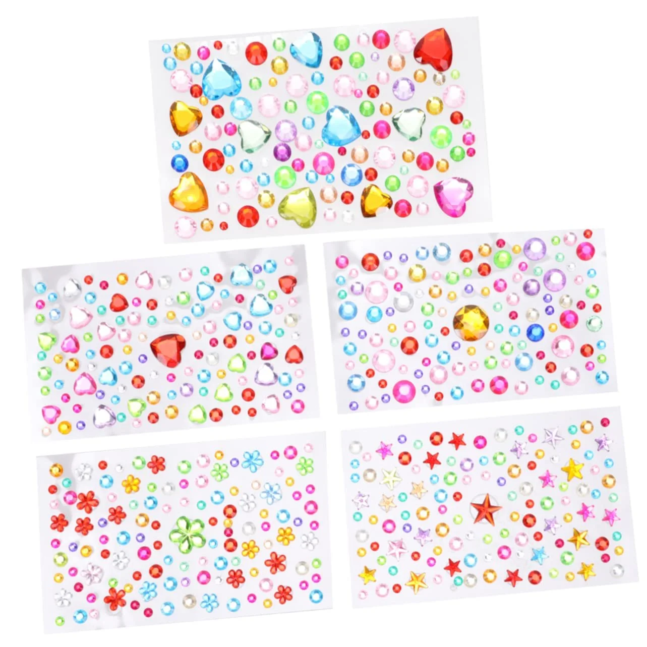 Наклейки со стразами акриловые 5 листов, фото №1