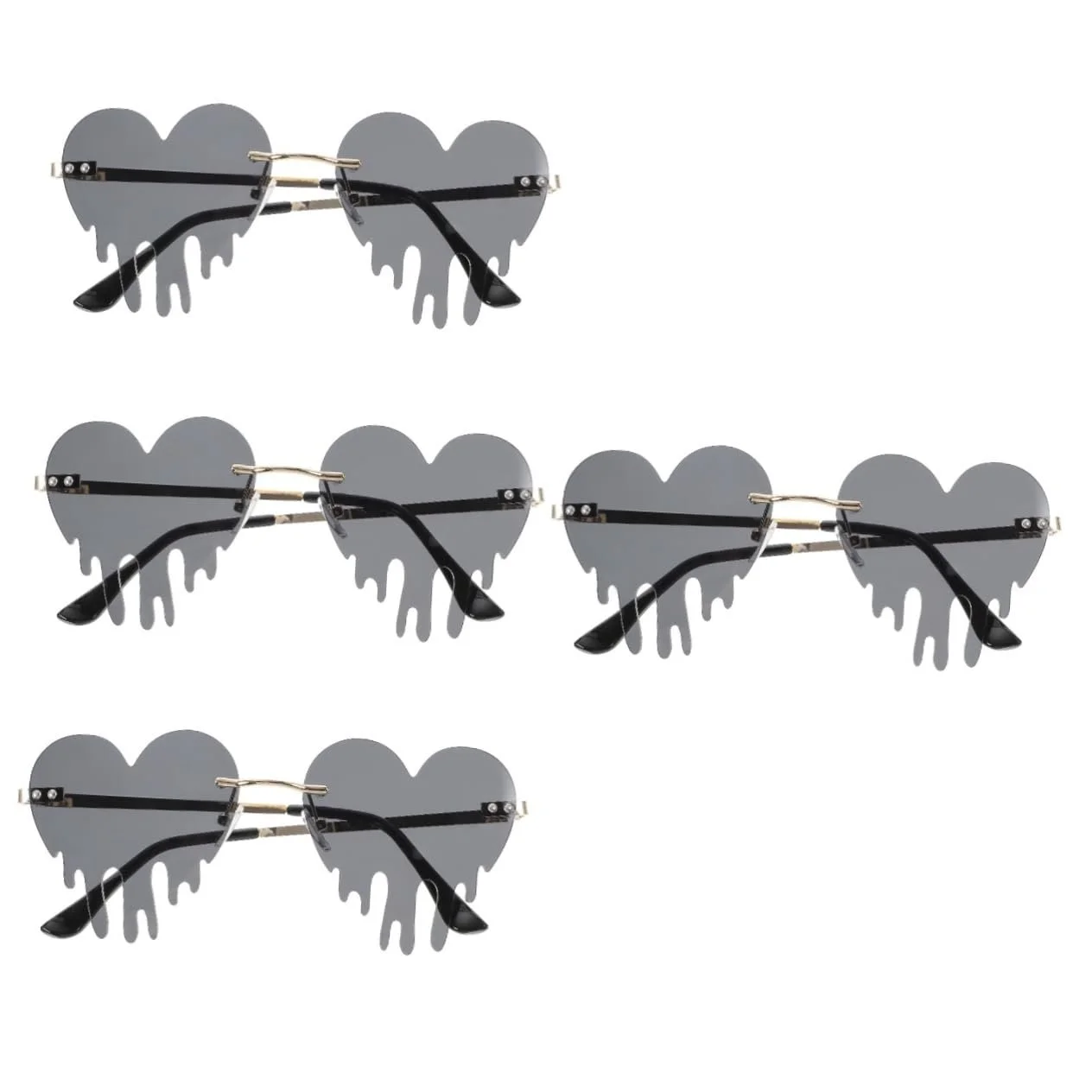 Сонцезахисні окуляри PACKOVE Серцеподібні Різнокольорові Для жінок Металеві ніжки Стиль 90-х, фото №1