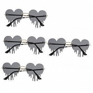 Сонцезахисні окуляри PACKOVE Серцеподібні Різнокольорові Для жінок Металеві ніжки Стиль 90-х - Фото 1