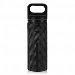 Футляр для таблеток Портативний Водонепроникний Алюмінієвий Чорний - Фото 1