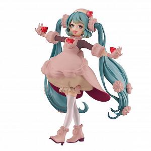 Статуя ПВХ Furyu Hatsune Miku SweetSweets Series Hatsune Miku Полуничний шоколадний торт 17 см - Фото 1