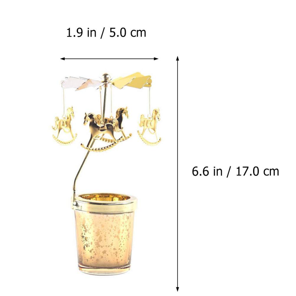 Подсвечник SOLUSTRE Metal Rotating Candle Holder Carousel Candles Рождественский Tea Light Holder, фото №4