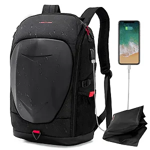 Мотоциклетный рюкзак для ноутбука KINGSLONG 17.3" с жестким корпусом USB Черный - Фото 1