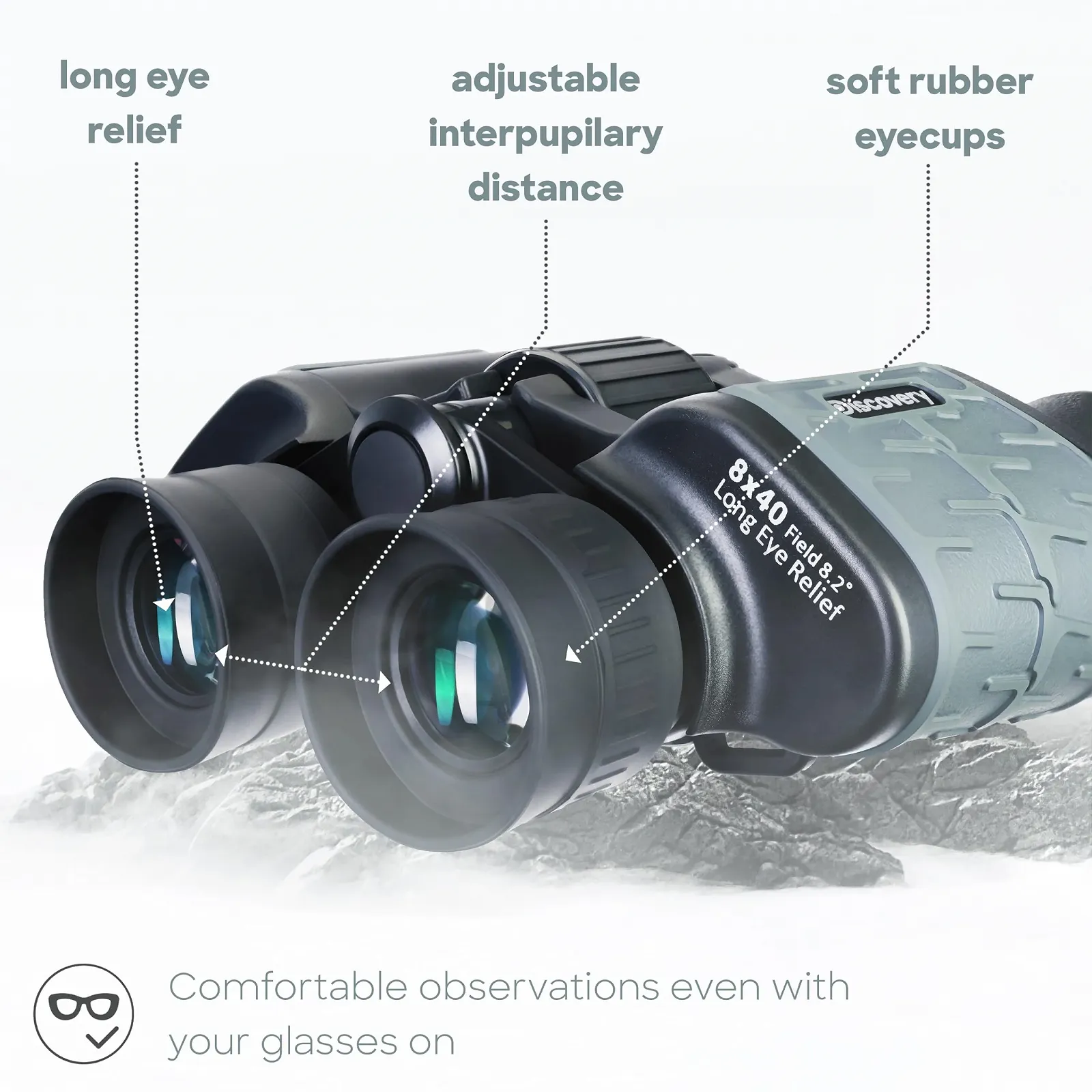 Бінокль Discovery Flint 8 x 40 Porro Prism BK-7 Aluminium, фото №6
