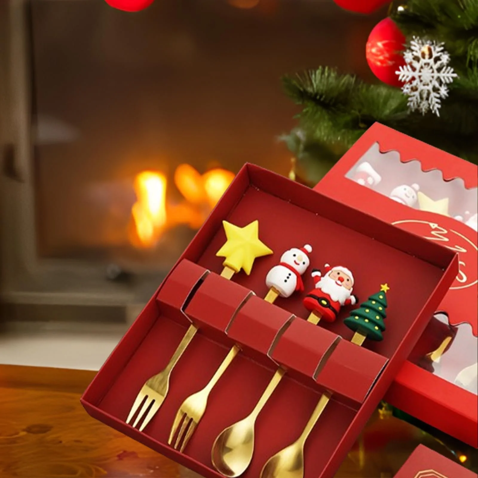 Набір виделок і ложок Vastsea на різдвяну тематику, 4 шт, фото №5 Набір виделок і ложок Vastsea на різдвяну тематику, 4 шт, фото №5