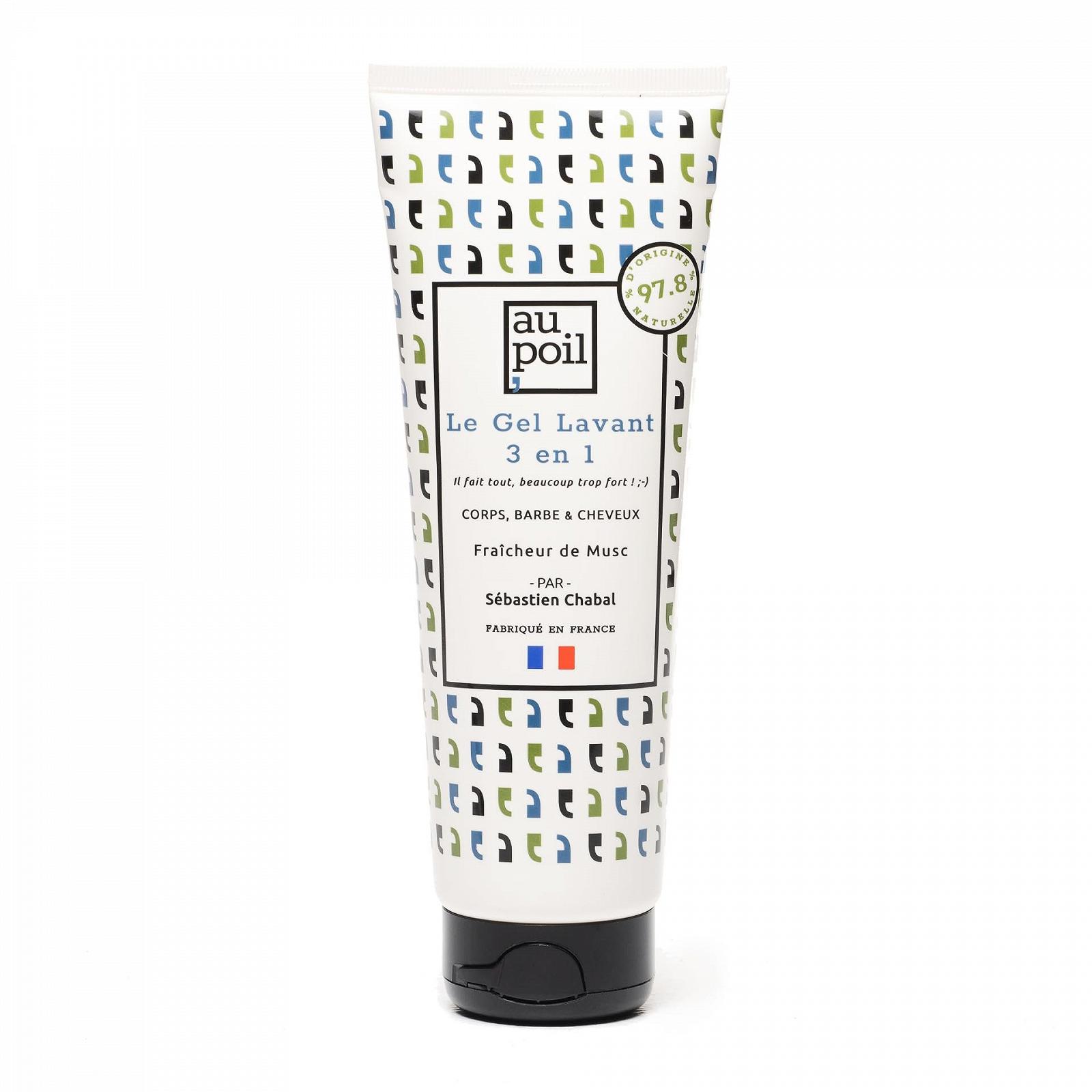 Гель для миття 3 в 1 AU POIL La Musk Fresh для тіла, бороди та волосся 250 мл, фото №1