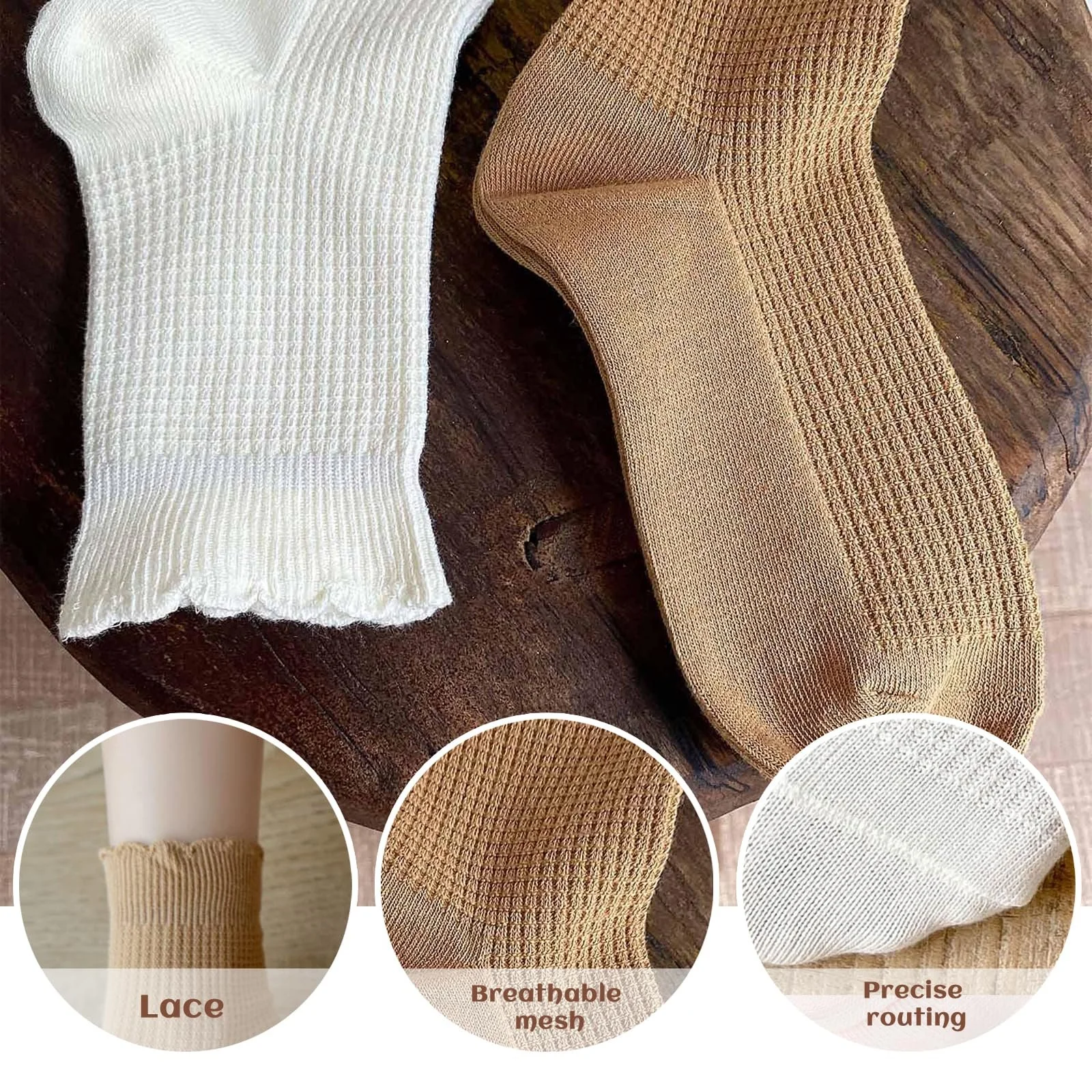 4 пари жіночих милих шкарпеток з оборками, фото №3 4 пари жіночих милих шкарпеток з оборками, фото №3