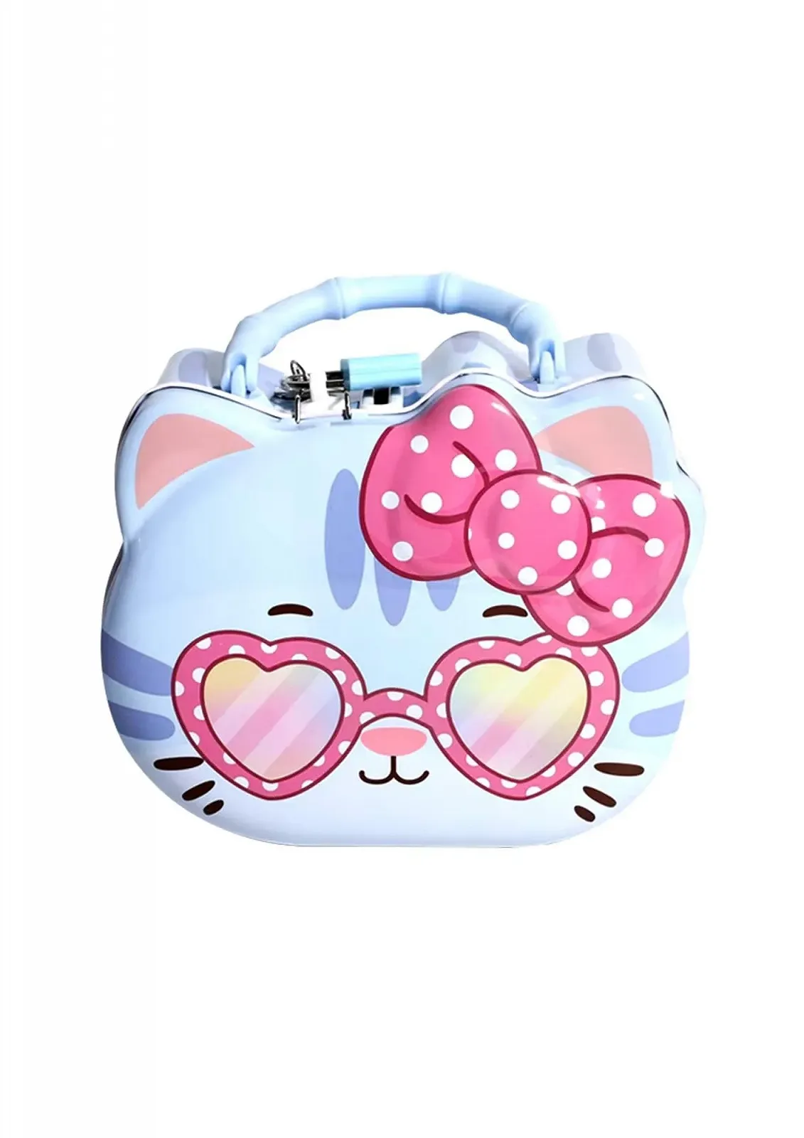 Скарбничка Синій кіт Замок металева із замком та ключем, фото №1