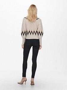 Пуловер ONLSMILA LIFE L/S PULLOVER KNT 15244145-Pumice Stone-Pattern:W. EARTH COLOURS ONLY XS synthetic.ua - Фото 1