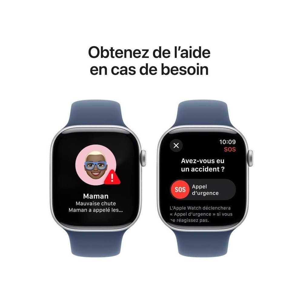 Смарт-годинник Apple Watch Series 10 (GPS + Cellular 46мм) Алюмінієвий корпус сріблястий, спортивний ремінець джинсовий (S/M), фото №6