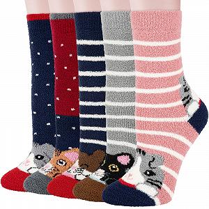 Пухнасті шкарпетки для жінок, 5 пар - Фото 1