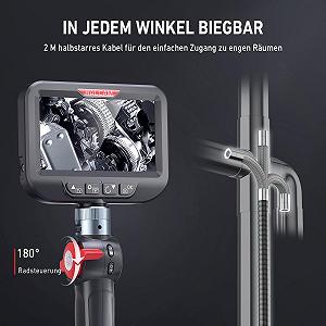 Эндоскоп Ralcam с подсветкой, эндоскопическая камера 8.5 мм, камера для инспекций 4.3 дюйма HD 1080P, трубчатая камера с 6 светодиодами, IP67 водонепроницаемая, полужесткий кабель 2 м, телескопическая для авто synthetic.ua - Фото 1