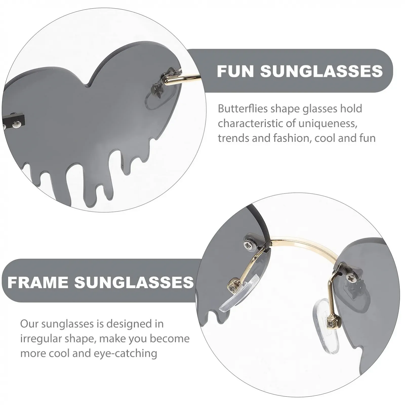 Окуляри CALLARON Steampunk круглі поляризовані жіночі Rave Light Favors Trendy Performance Spectacle круглі Heart Goth, фото №2 Окуляри CALLARON Steampunk круглі поляризовані жіночі Rave Light Favors Trendy Performance Spectacle круглі Heart Goth, фото №2