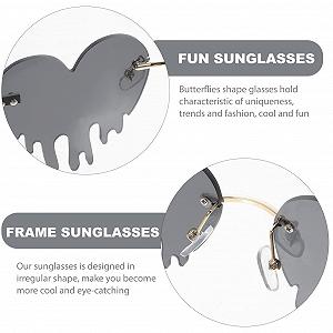 Окуляри CALLARON Steampunk круглі поляризовані жіночі Rave Light Favors Trendy Performance Spectacle круглі Heart Goth synthetic.ua - Фото 1