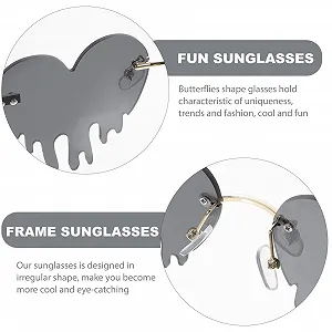 Окуляри CALLARON Steampunk круглі поляризовані жіночі Rave Light Favors Trendy Performance Spectacle круглі Heart Goth synthetic.ua - Фото 1