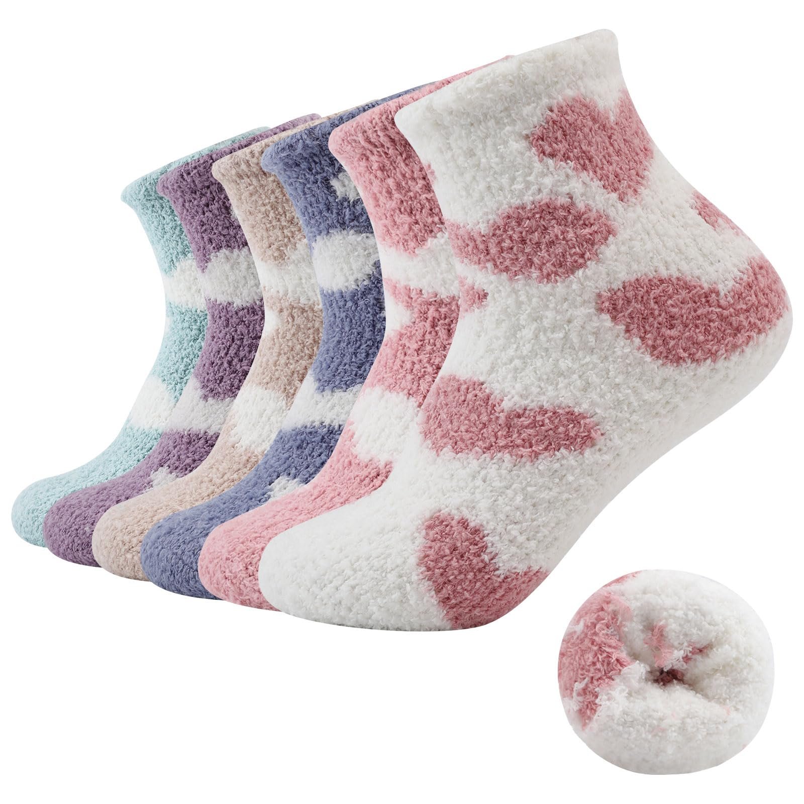 Носки Пушистые 6 пар, Женские, Мягкие, Плюшевые, Толстые, фото №1