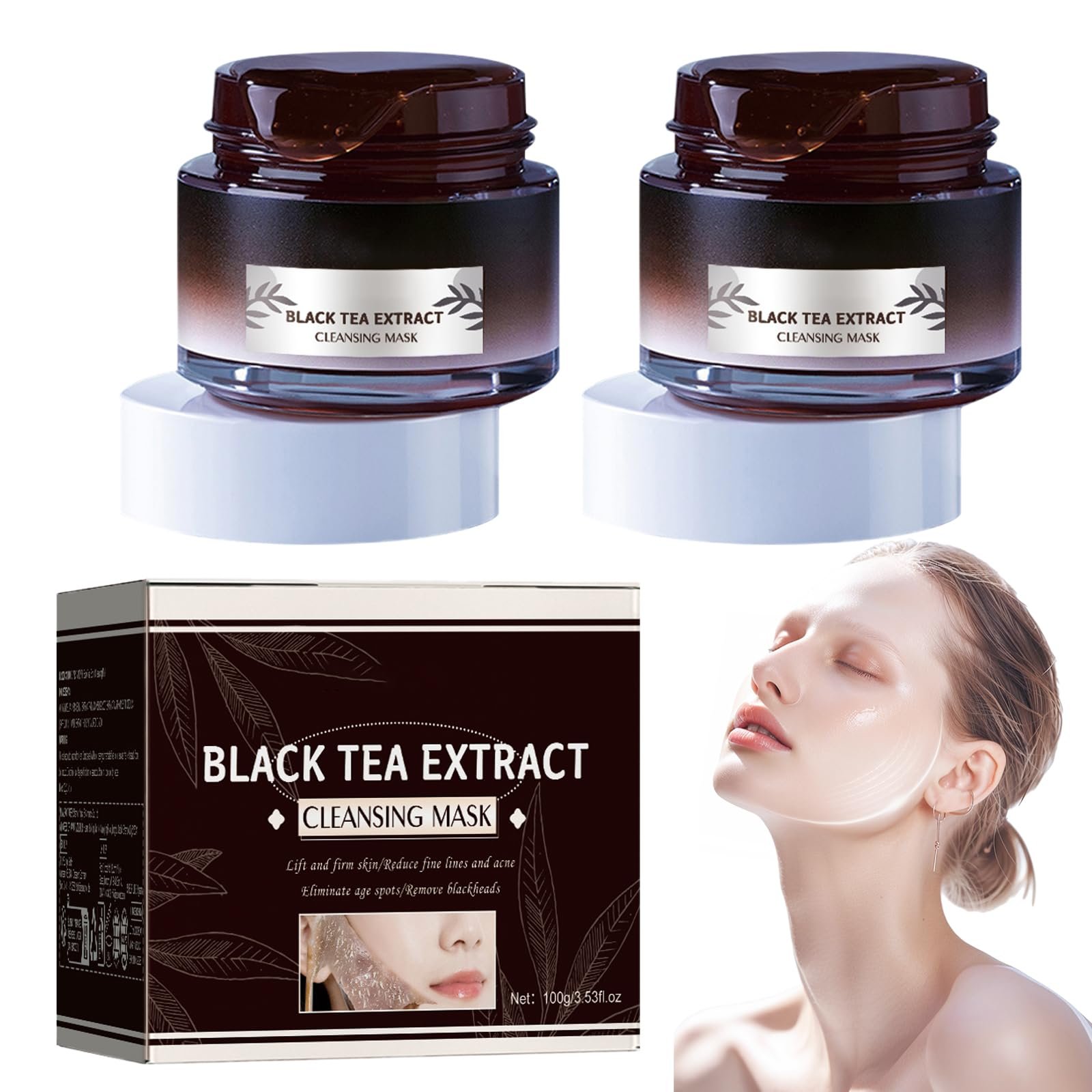 Маски очищающие Tip-Off для ухода за лицом Глубокое очищение с экстрактом чая Антивозрастная маска для эффекта упругости Набор из 2 шт. Идеально для свежей и чистой кожи, фото №1