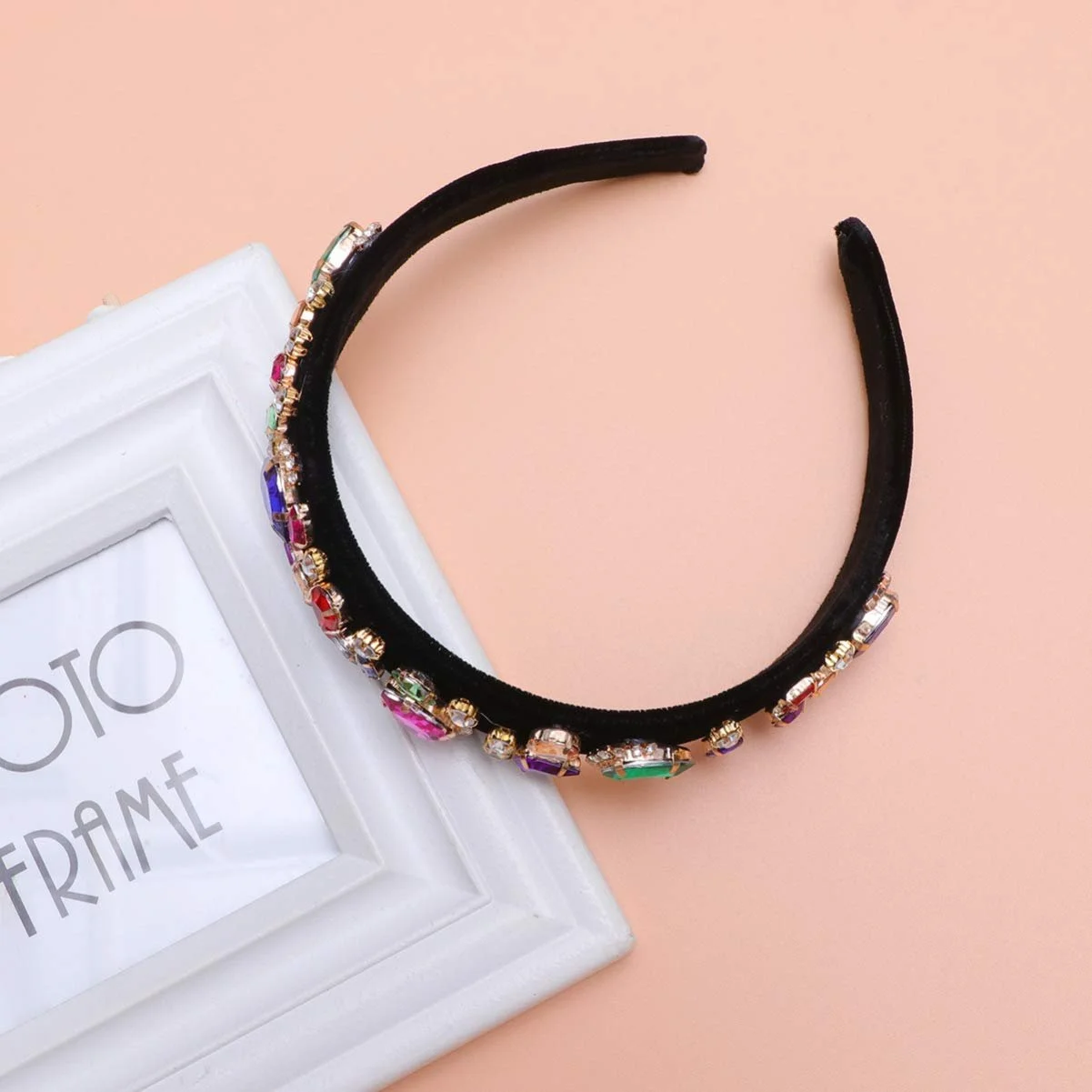 Обруч на голову HEALLILY Широка Зі Стразами Діамант Самоцвіт, фото №3