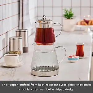 Чайник-заварник Karaca Keops Боросилікатне скло 1,5 л та Скляний synthetic.ua - Фото 1