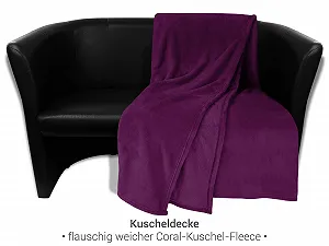 Покривало npluseins Фліс Кораловий Надзвичайно М'яка та Пухнаста 1523.2204 Приблизно 150 x 200 см Ягідна synthetic.ua - Фото 1