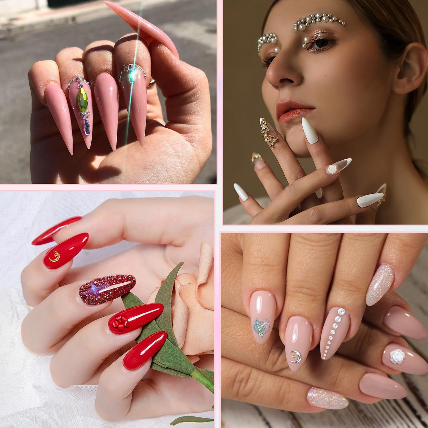 Украшения для ногтей Coolon, 500 шт., микс, 3D, смола, стразы, фото №5