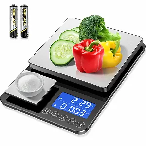 Кухонні ваги BRICH Цифрові з подвійною платформою 15 kg / 1 g та 500 g / 0.01 g - Фото 1