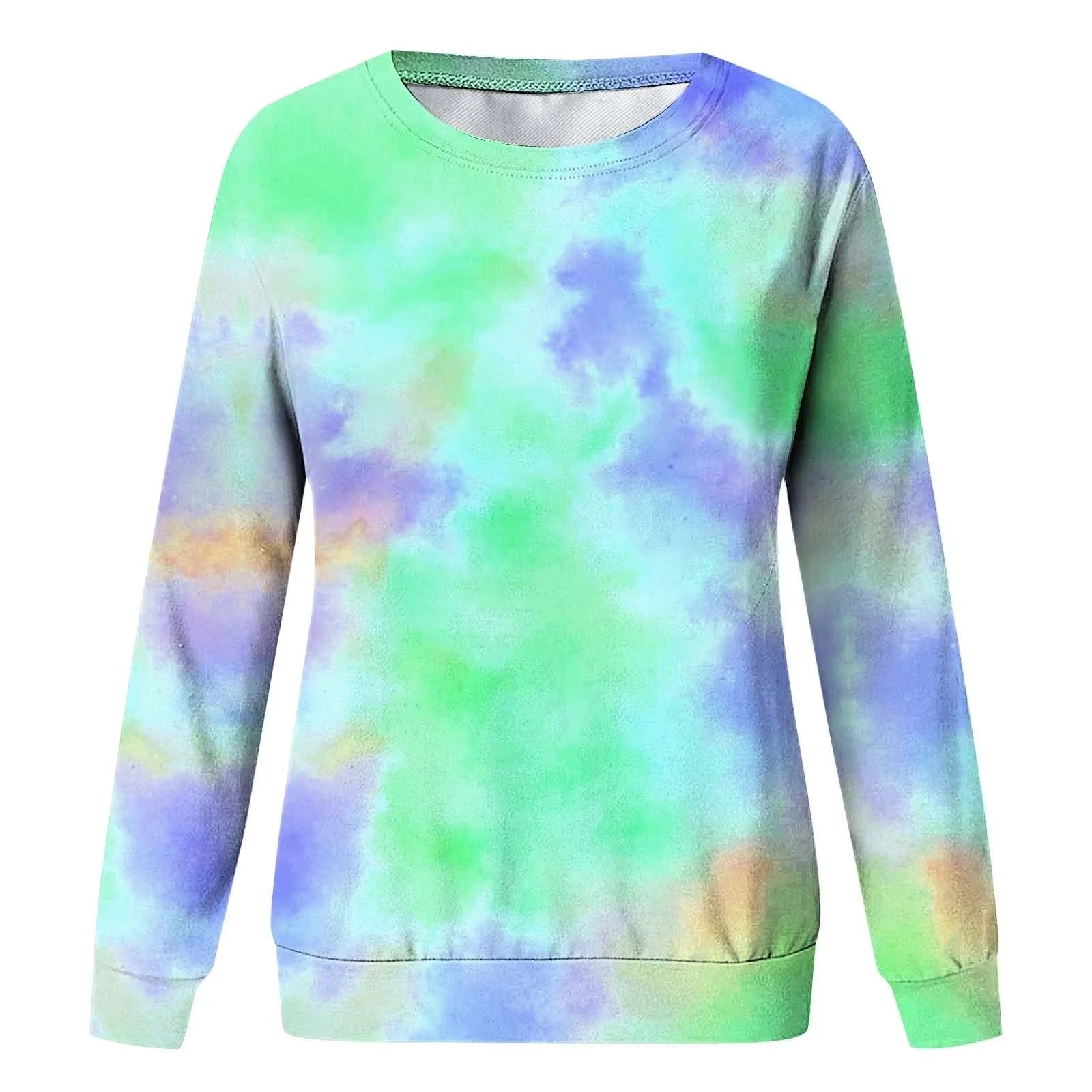 Свитшот для девочки с круглым вырезом и длинными рукавами с батиковым принтом осенне-зимний, фото №2