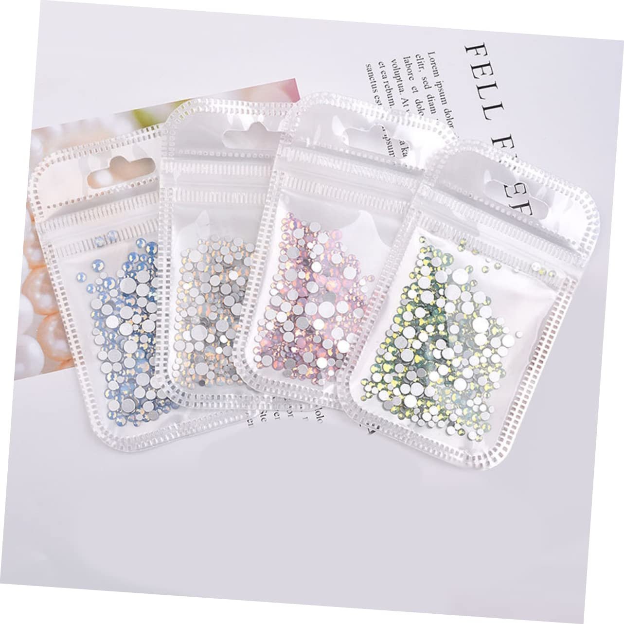 Набор стеклянных маникюрных страз, 4 шт, разноцветные, для декорирования ногтей, аксессуары для ногтей для женщин и девушек, идеально подходят для творческого дизайна и украшений ногтей, фото №7