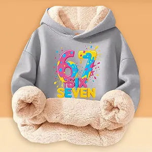 Толстовка для мальчиков Модный свитшот для девочек Зимняя теплая милая Eis 67 Удобный свитшот с принтом Флисовая куртка с длинными рукавами synthetic.ua - Фото 1