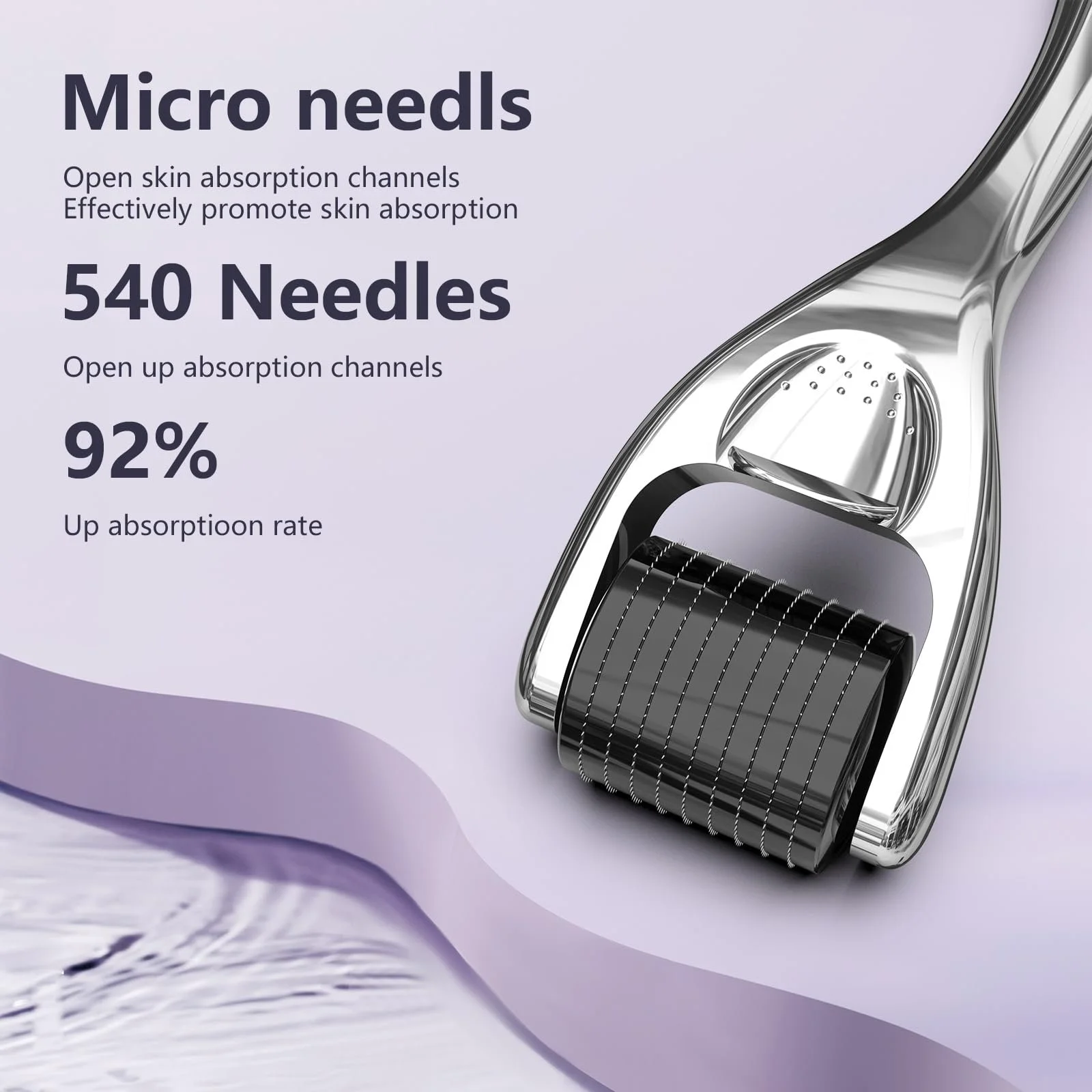 Ролик для бороди GeeRic 0.3 мм, мікроголковий ролик для обличчя та тіла, фото №7