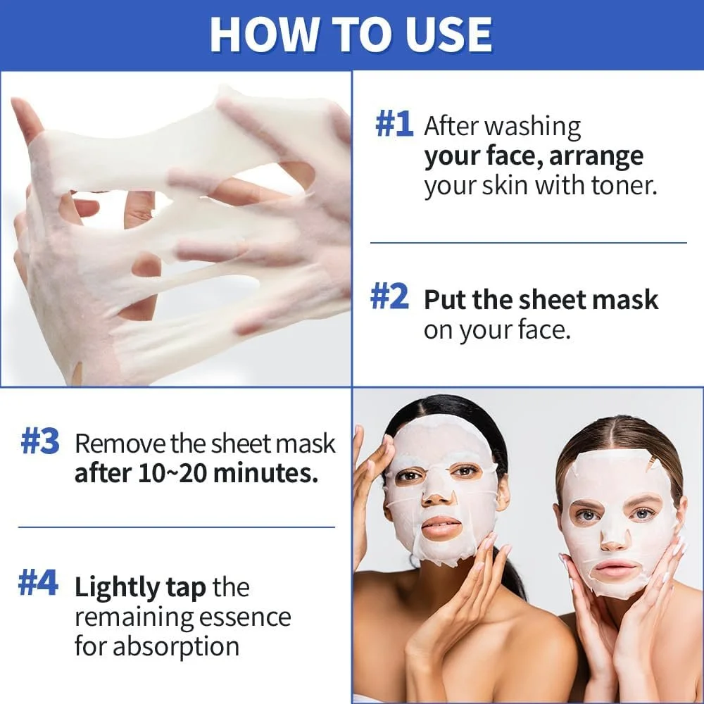 Тканинні маски для обличчя Набір з 7 штук - Зволожуюча маска з натуральними інгредієнтами, фото №6