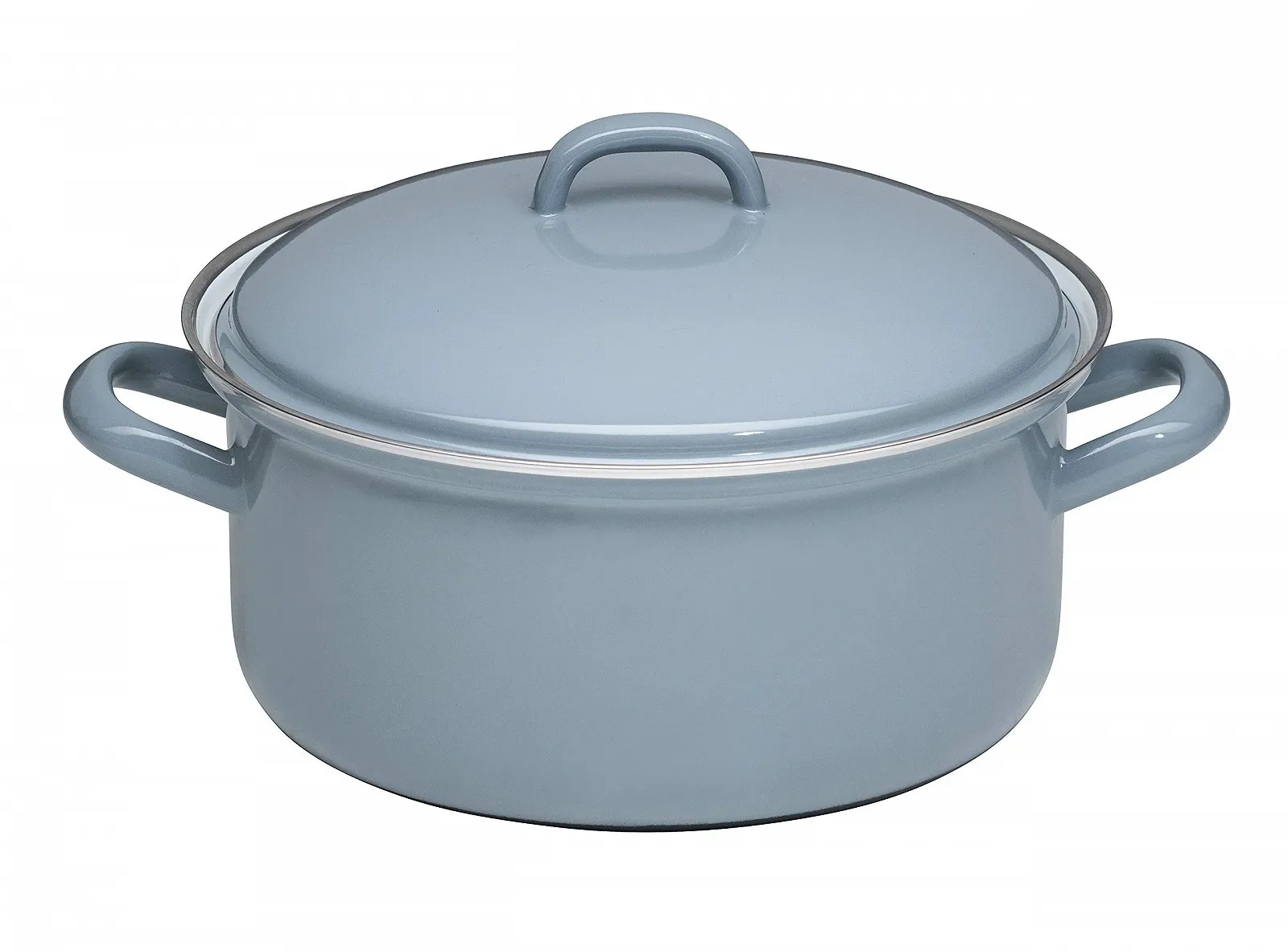 Кастрюля с крышкой Riess Classic Pure Grey 0131-065 22 см 3.0 л светло-серая индукционная, фото №1