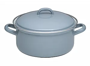 Кастрюля с крышкой Riess Classic Pure Grey 0131-065 22 см 3.0 л светло-серая индукционная - Фото 1