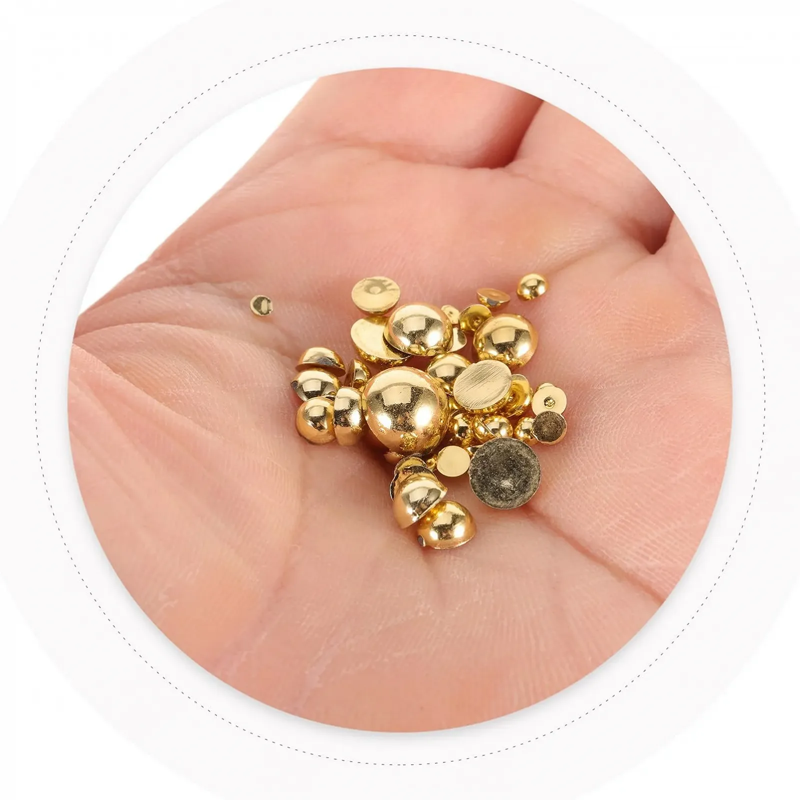 Напівкруглі намистини VILLCASE 1000 шт. Намистини з плоскою задньою частиною для нігтів, фото №9