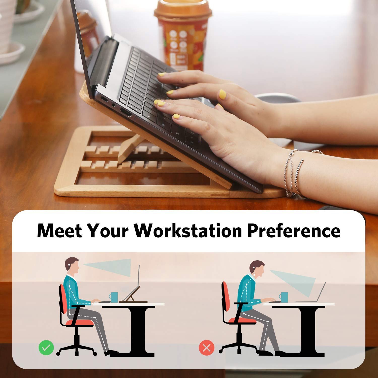 Підставка для ноутбука, регульована по висоті, 6 рівнів регулювання, дерев'яна підставка для ноутбука, портативна вентильована для ноутбука для MacBook, ноутбука/лептопа, сумісна з 10-15.6 дюймів (бук), фото №3 Підставка для ноутбука, регульована по висоті, 6 рівнів регулювання, дерев'яна підставка для ноутбука, портативна вентильована для ноутбука для MacBook, ноутбука/лептопа, сумісна з 10-15.6 дюймів (бук), фото №3