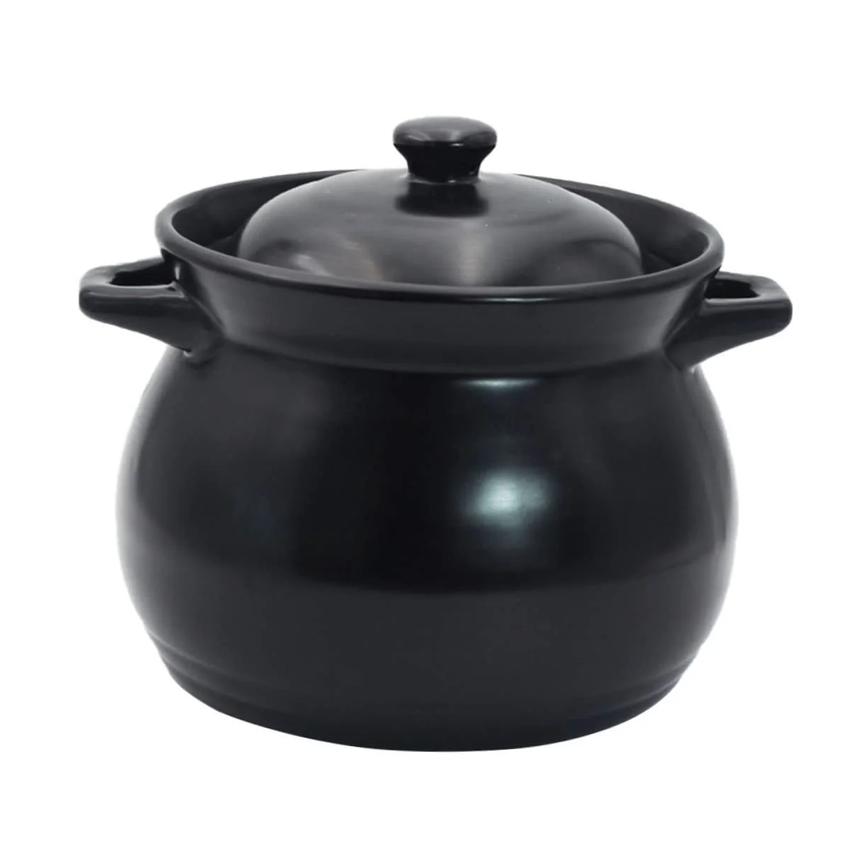 Кастрюля керамическая GLEAVI жаростойкая для супа черная, фото №1