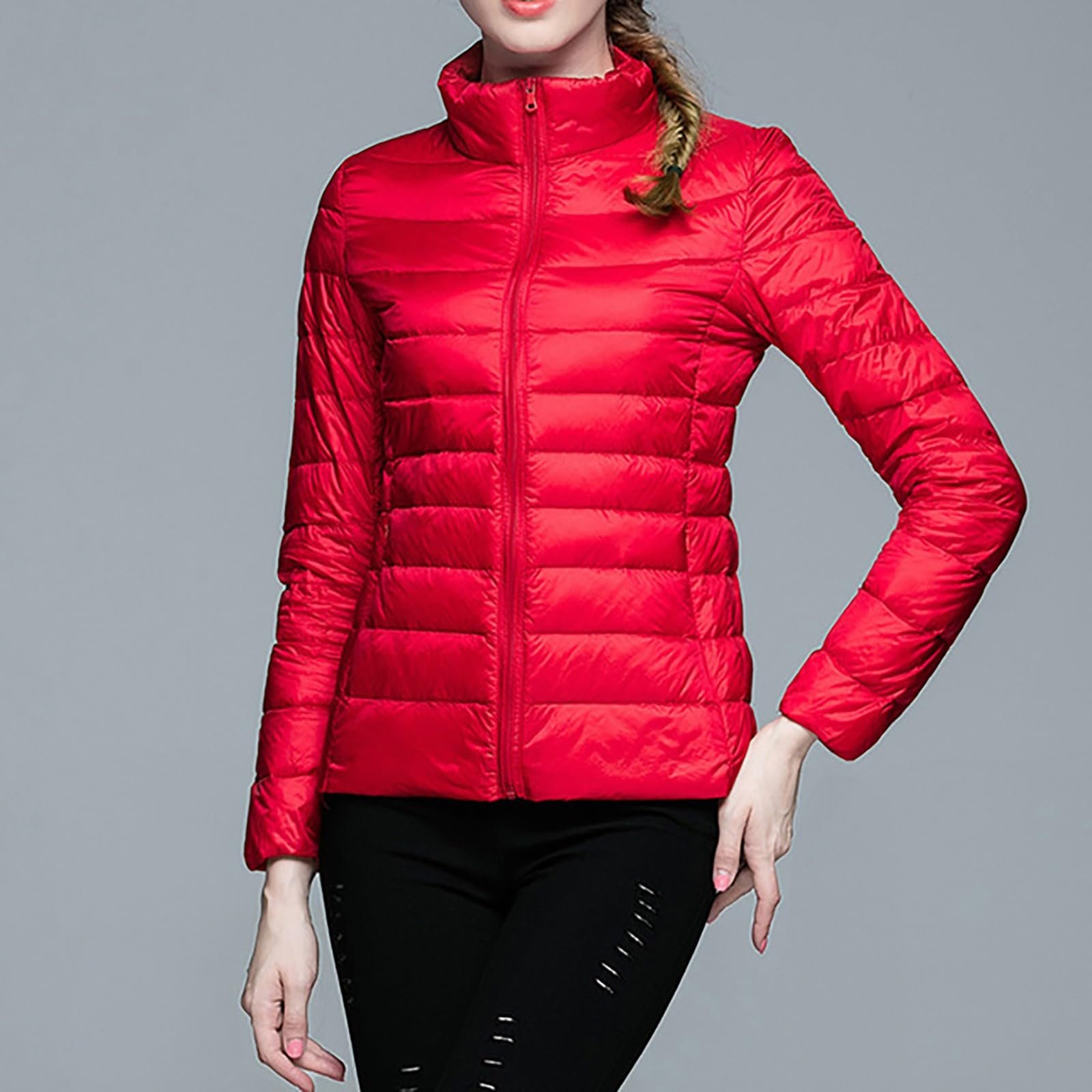 Зимова жіноча тепла легка куртка Corduroy Warm White Duck Down Coat, фото №2