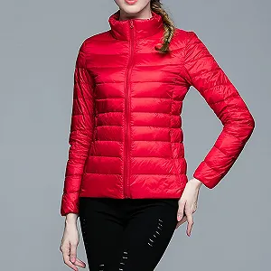 Зимняя женская теплая легкая куртка Corduroy Warm White Duck Down Coat synthetic.ua - Фото 1