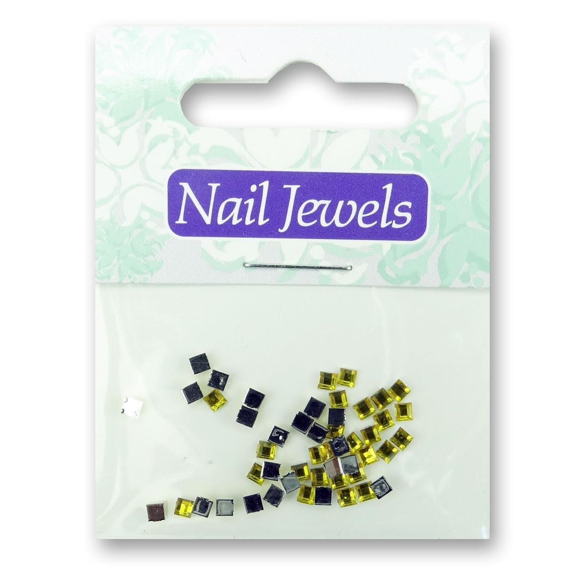 Стрази для нігтів Квадратні Жовті, фото №1