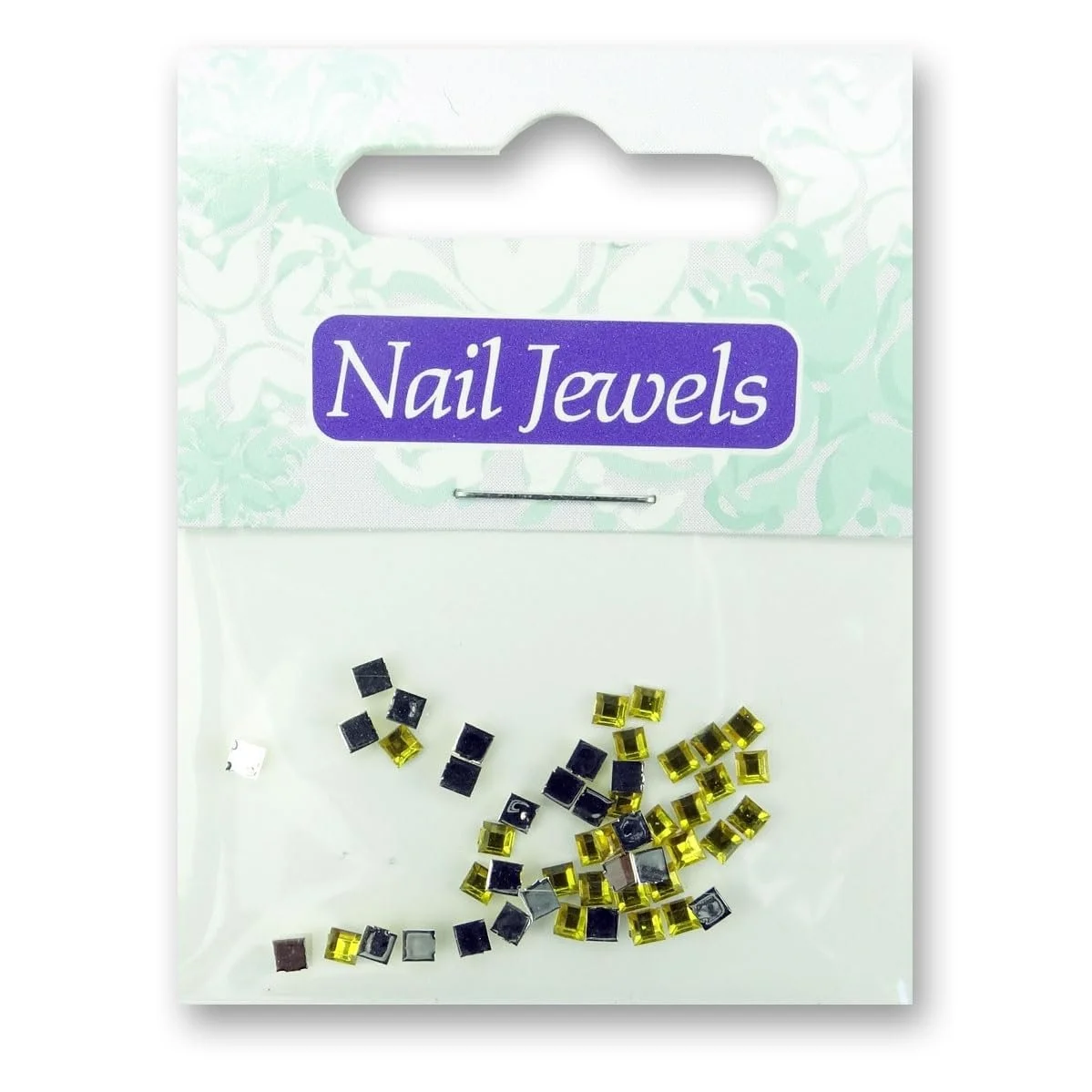 Стразы для ногтей Квадратные Желтые, фото №1