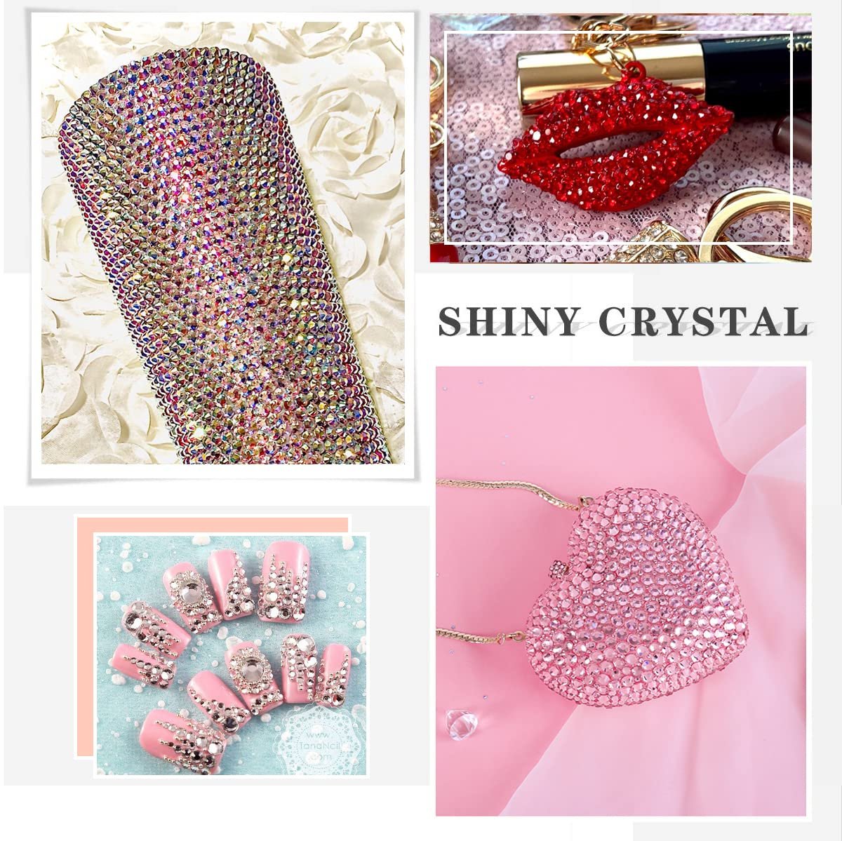 Стрази Novani Crystal Rhinestones, плоскі, 1440 штук, скляні, для одягу, взуття, рукоділля,SS12, рожеві, фото №8