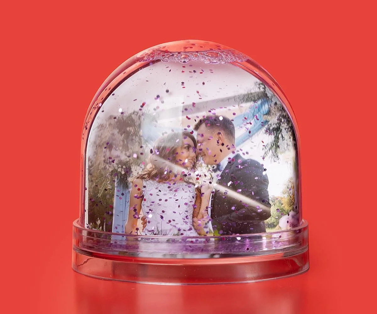 Персоналізована Скляна Куля ORWO з Фото | Індивідуальний Фотоподарунок | Однакове Фото з Обох Сторін | Високоякісна Пластикова Куля | Друк Виготовлено в Німеччині (Блискітки), фото №2