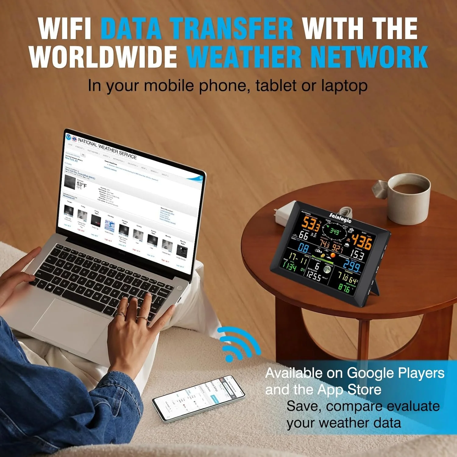 Метеостанция Sainlogic FT-0310 WiFi Black/White, фото №4