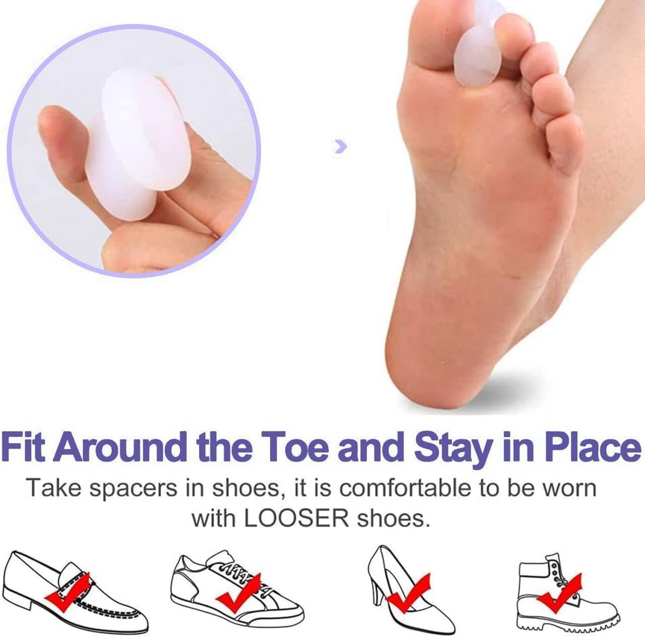 Роздільник для пальців ніг Гелевий Стандартний 6 шт, фото №6 Роздільник для пальців ніг Гелевий Стандартний 6 шт, фото №6