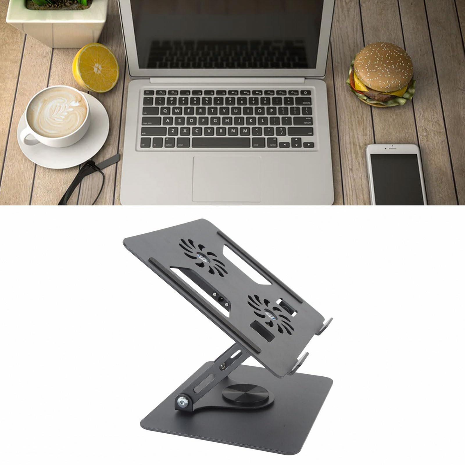 Подставка для ноутбука с кабелем 50 см, регулируемый дизайн охлаждающего вентилятора, вращающийся держатель для ноутбука, охлаждающая подставка для компьютерного ноутбука для устройств от 11 до 17,3 дюймов, фото №6
