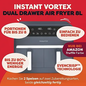 Мультипіч Instant Pot Vortex Dual 8 л 2 кошика 8-в-1 Сірий трюфель synthetic.ua - Фото 1