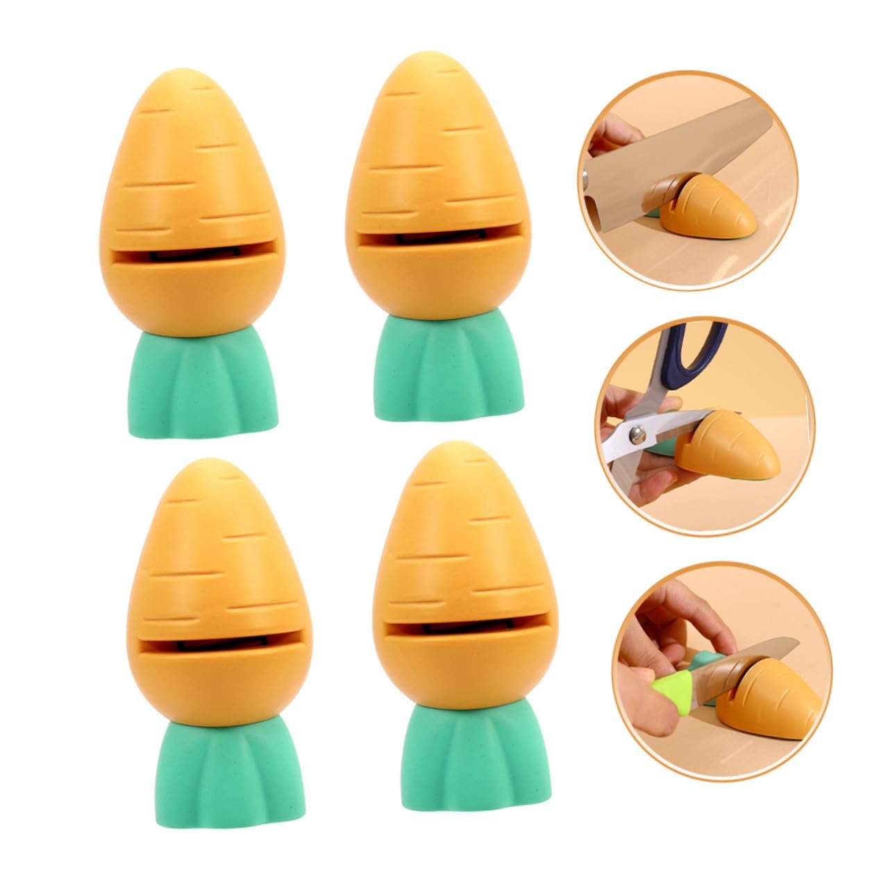 Точильный камень в форме моркови Pack of 4 корундовый антискользящий 4 шт., фото №5
